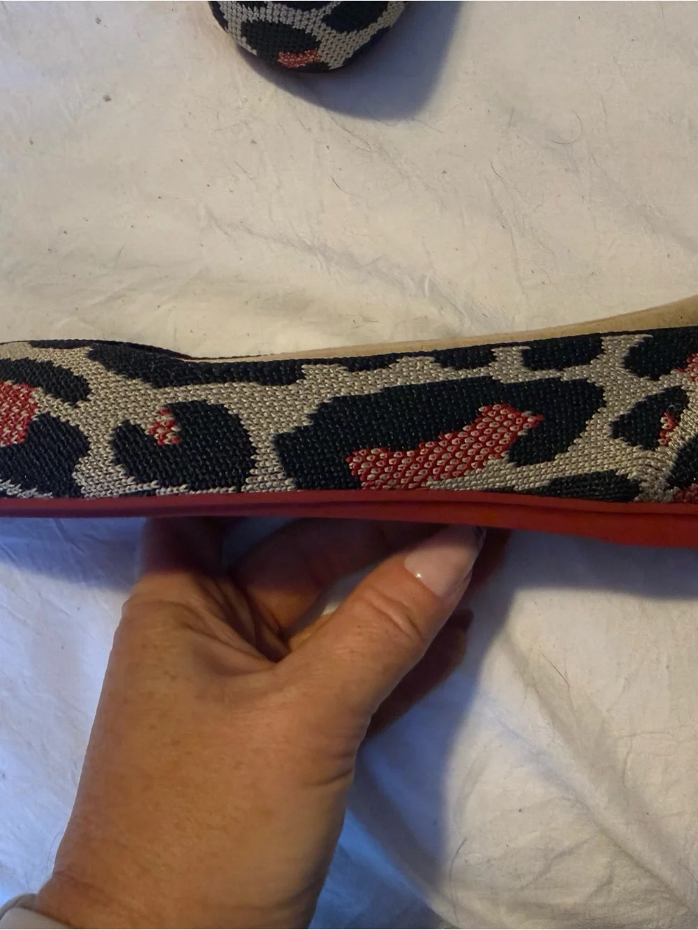 Rothy's Leopard-Pattern Ballet Flats in Red, Tan & Black - Picture 2 of 2